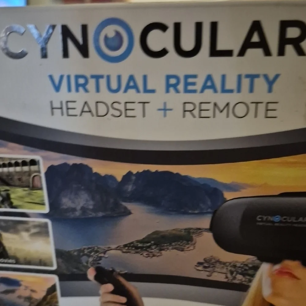 Black Virtual Reality Headset with Remote